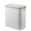 Корзина для белья Geralis KWG-M CROCO белая, кант золото, малая