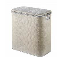 Корзина для белья Geralis KLH-M крокодил, бежевый, хром, малая