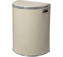 Корзина для белья Geralis KLH-O CROCO бежевая, кант хром, полукруглая