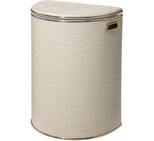 Корзина для белья Geralis KLG-O CROCO бежевая, кант золото, полукруглая