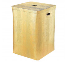 Корзина для белья Geralis KG-K CROCO золото, квадратная