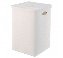 Корзина для белья Geralis KW-K CROCO белая, квадратная