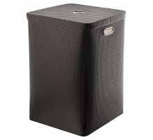 Корзина для белья Geralis PB-K PUNTO черная, квадратная