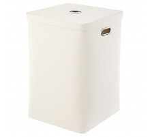 Корзина для белья Geralis PW-K PUNTO белая, квадратная