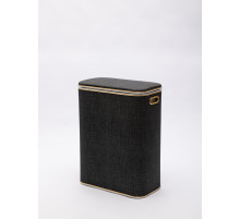 Корзина для белья Geralis Вamboo Gray BBG-B, цвет Темно-Серый, кант золото, стандартная