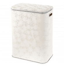 Корзина для белья Geralis NFWH-B NEW FLOWER белая, кант хром, стандартная