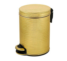 Ведро для мусора 5л Geralis V-KGG-B CROCO золото, кант золото
