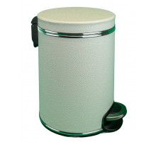 Ведро для мусора 5л Geralis V-KHWH-B белое, кант хром