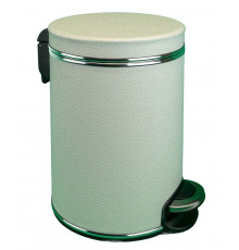 Ведро для мусора 5л Geralis V-KHWH-B белое, кант хром