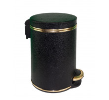 Ведро для мусора 5л Geralis V-KHBG-B черное, кант золото