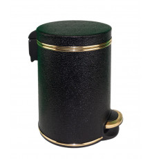 Ведро для мусора 5л Geralis V-KHBG-B черное, кант золото