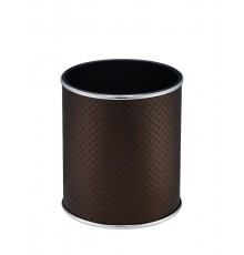 Ведро для мусора 6л открытое Geralis M-PCH1-S PUNTO шоколад, кант хром, внутренний цвет черный