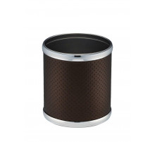 Ведро для мусора 6л открытое Geralis M-PCH2-S PUNTO шоколад, кант хром, внутренний цвет необработанный хром