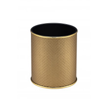 Ведро для мусора 6л открытое Geralis M-PGG1-S PUNTO золото, кант золото, внутренний цвет черный