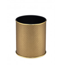 Ведро для мусора 6л открытое Geralis M-PGG1-S PUNTO золото, кант золото, внутренний цвет черный