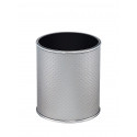 Ведро для мусора 6л открытое Geralis M-PHH1-S PUNTO серебро, кант хром, внутренний цвет черный