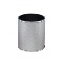 Ведро для мусора 6л открытое Geralis M-PHH1-S PUNTO серебро, кант хром, внутренний цвет черный