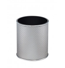 Ведро для мусора 6л открытое Geralis M-PHH1-S PUNTO серебро, кант хром, внутренний цвет черный