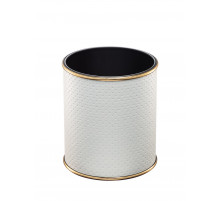 Ведро для мусора 6л открытое Geralis M-PWG1-S PUNTO белое, кант золото, внутренний цвет черный