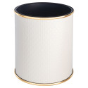 Ведро для мусора 6л открытое Geralis M-NCWG1-S белое, кант золото, внутренний цвет черный