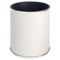 Ведро для мусора 6л открытое Geralis M-NCWH1-S белое, кант хром, внутренний цвет черный