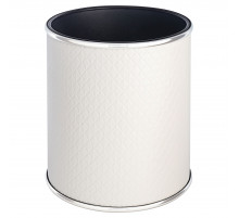 Ведро для мусора 6л открытое Geralis M-NCWH1-S белое, кант хром, внутренний цвет черный