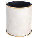 Ведро для мусора 6л открытое Geralis M-NFWG1-S NEW FLOWER, белое, кант золото, внутренний цвет черный
