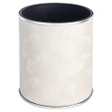Ведро для мусора 6л открытое Geralis M-NFWH1-S NEW FLOWER, белое, кант хром, внутренний цвет черный