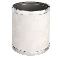 Ведро для мусора 6л открытое Geralis M-NFWH2-S NEW FLOWER, белое, кант хром, внутренний цвет необработанный хром