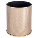 Ведро для мусора 6л открытое Geralis M-RBG1-S Ромб темное, кант золото, внутренний цвет черный