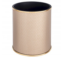 Ведро для мусора 6л открытое Geralis M-RBG1-S Ромб темное, кант золото, внутренний цвет черный