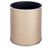 Ведро для мусора 6л открытое Geralis M-RBH1-S Ромб темное, кант хром, внутренний цвет черный