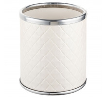 Стакан настольный Geralis M-NCWH-M Ромб белый, кант хром