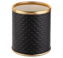 Стакан настольный Geralis M-PBG-M PUNTO чёрный, кант золото