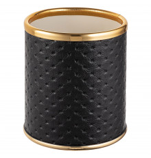 Стакан настольный Geralis M-PBG-M PUNTO чёрный, кант золото