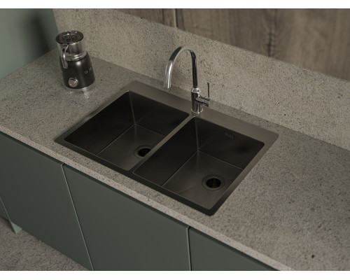 Кухонная мойка Rivelato 7450 2В PVD черный