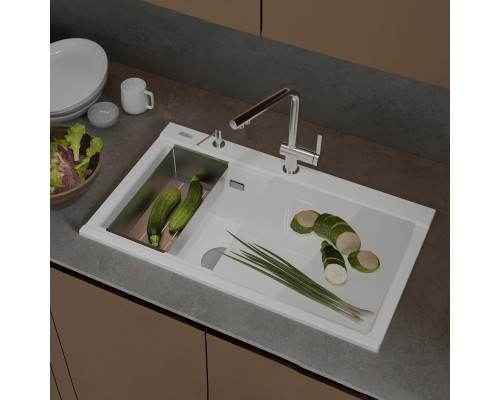 Кухонная мойка Rivelato FONDE 8638-2 — Белый 101