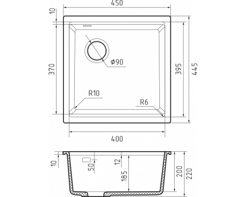 Кухонная мойка Rivelato SCALINO 403-L — Темно-бежевый