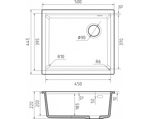 Кухонная мойка Rivelato SCALINO 453-R — Серый 803