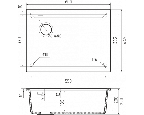 Кухонная мойка Rivelato SCALINO 553-L — Белый 101