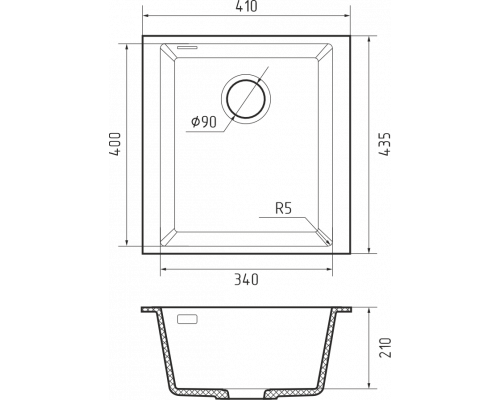 Кухонная мойка Rivelato STRIA 4134 — Какао 702