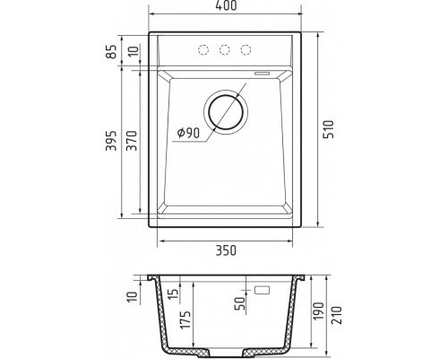 Кухонная мойка Rivelato TESORO 405 — Белый 101