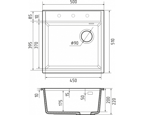 Кухонная мойка Rivelato TESORO 505-R — Белый 101