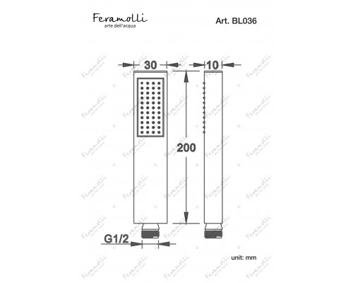 Ручной душ Feramolli Cubo BL036, черный