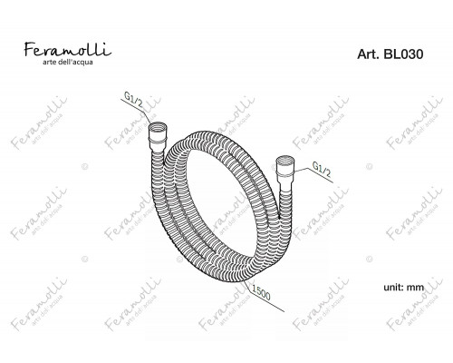 Шланг для душа Feramolli Tropicale BL030 (1500мм.), черный