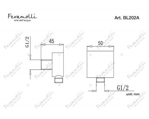 Подключение для шланга Feramolli Tropicale BL202A, черный