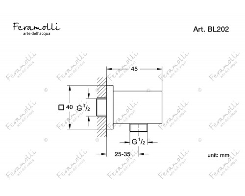 Подключение для шланга Feramolli Tropicale BL202, черный