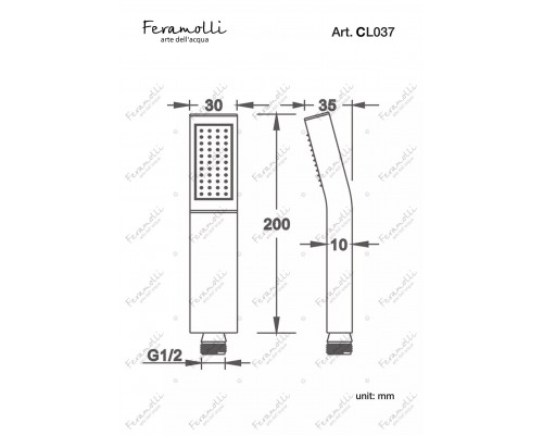 Ручной душ Feramolli Cubo CL037, хром
