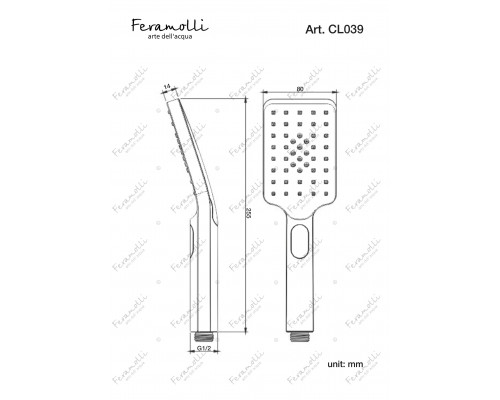 Ручной душ 3 режима Feramolli Tropicale CL039, хром