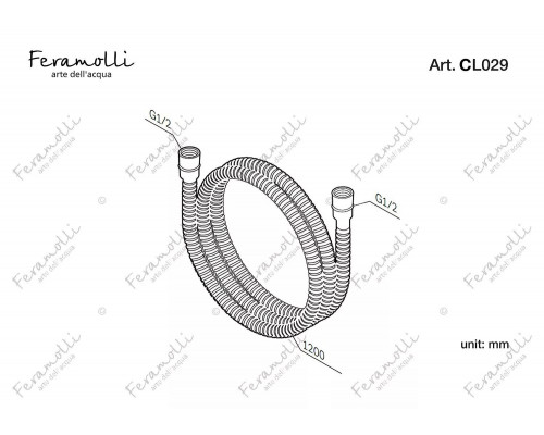 Шланг для душа Feramolli Tropicale CL029 (1200мм.), хром